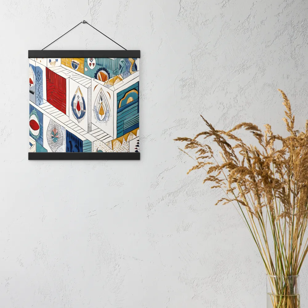 Symphony of Geometric Harmony | Poster With Black Wood Hanger | 12″×12″