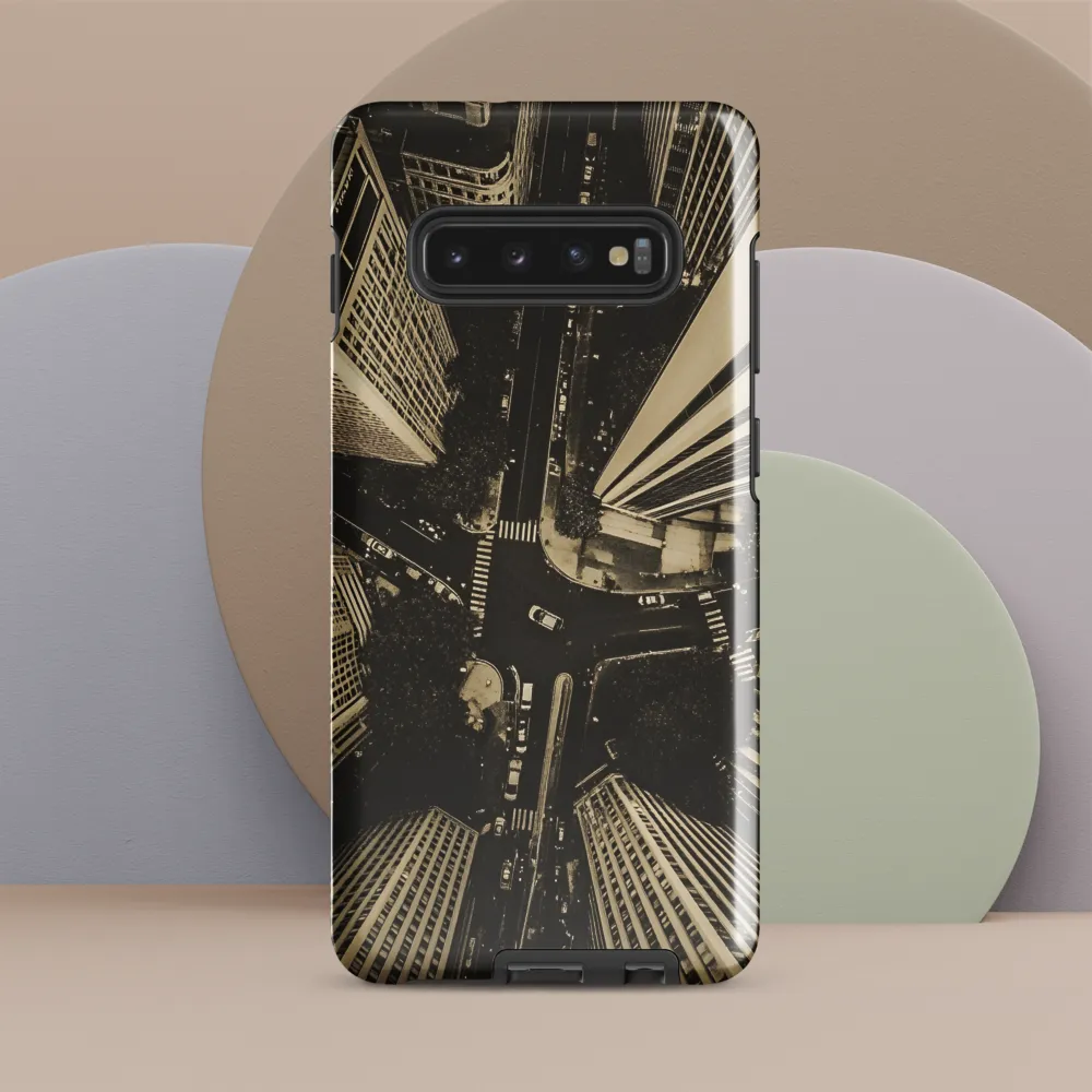 Urban Symphony: Aerial Perspective of City Life | Phone Case |  S10 Plus | Tough Case | Glossy