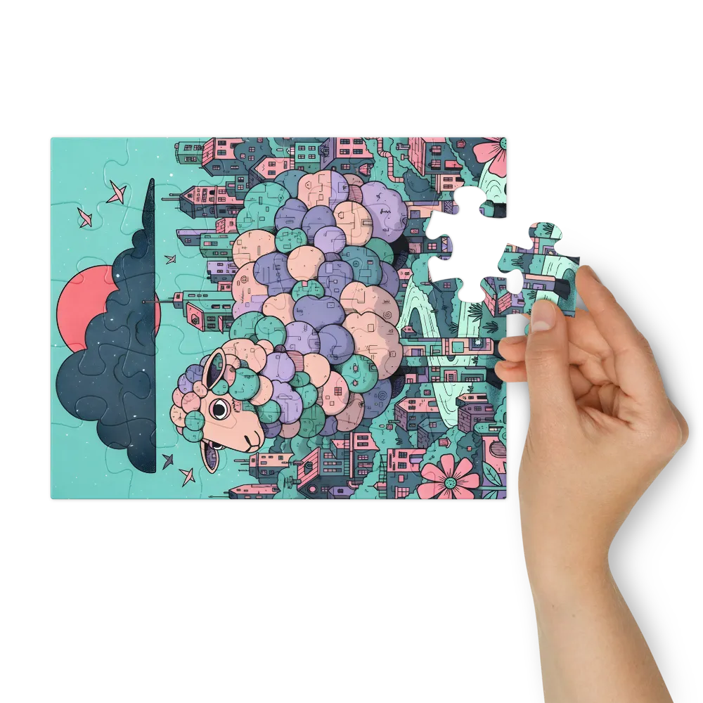 City Sheep 
 Jigsaw Puzzle in Tin Box
