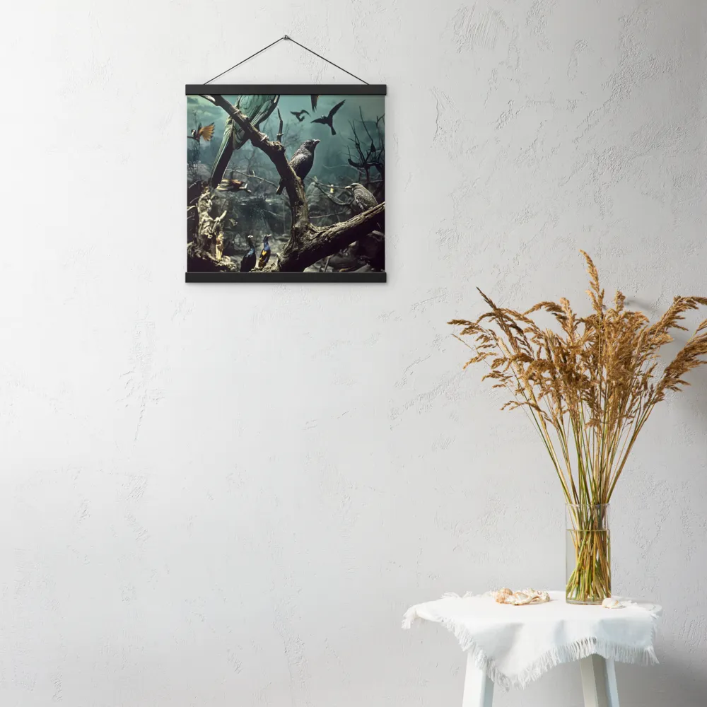 Whispers of the Avian Realm | Poster With Black Wood Hanger | 16″×16″