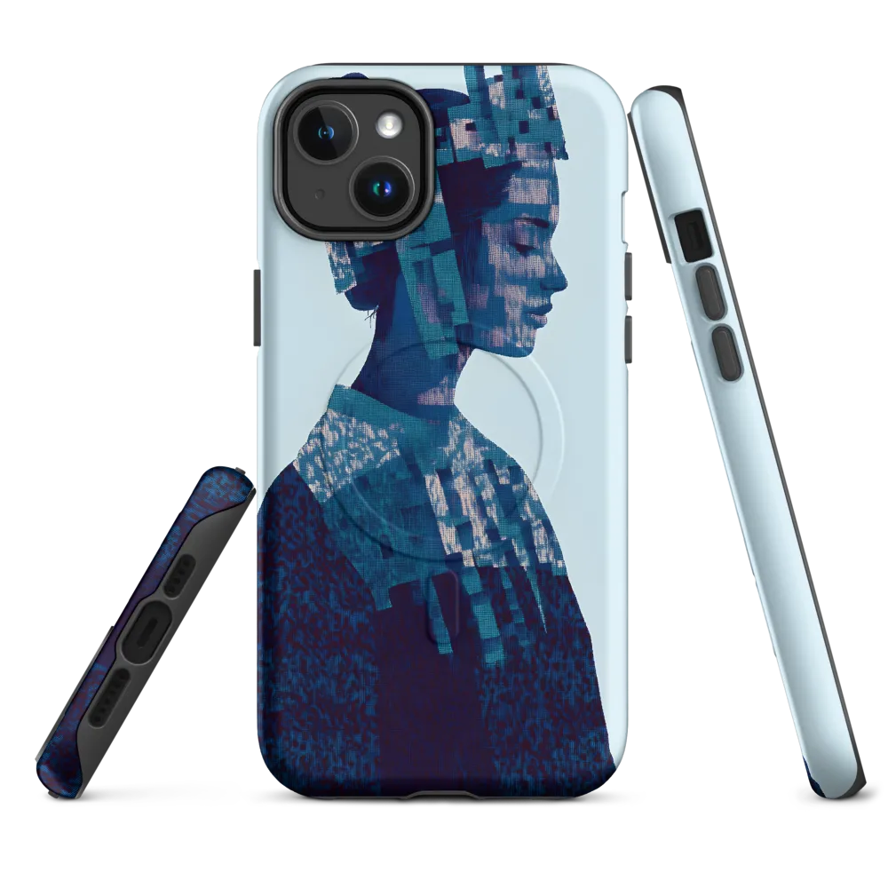 Digital Portrait in Abstract Blue