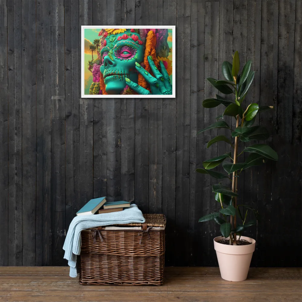 Ethereal Skull Garden | Canvas with White Frame | 18″×24″