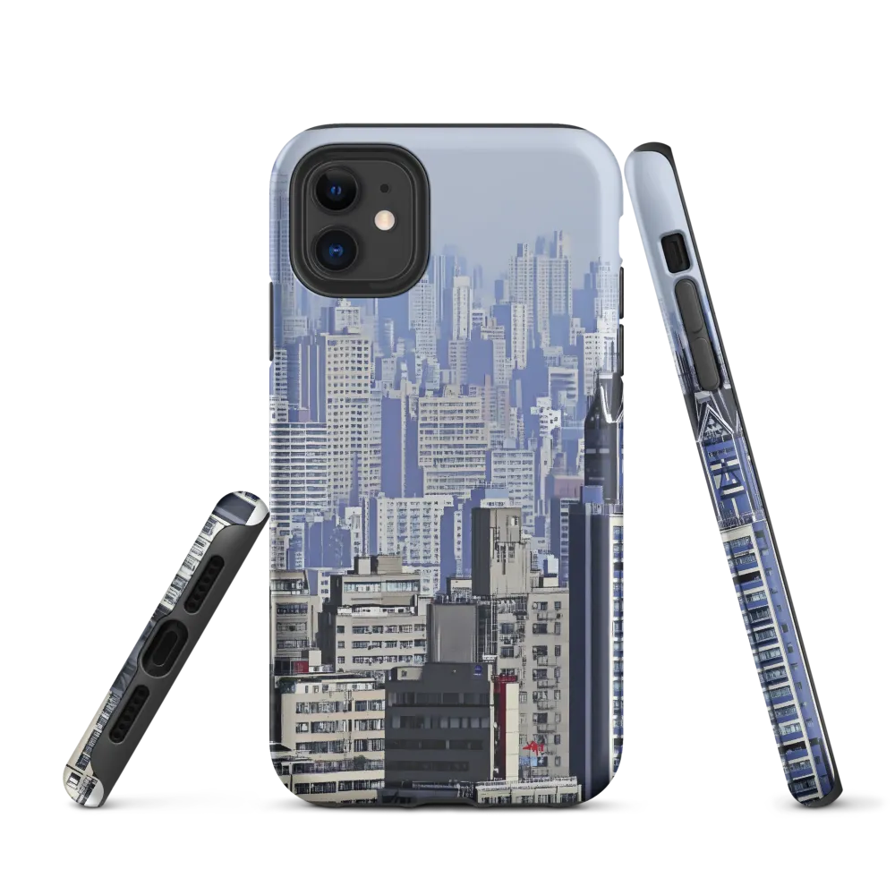 Urban Symphony: A Cityscape in Blues and Grays