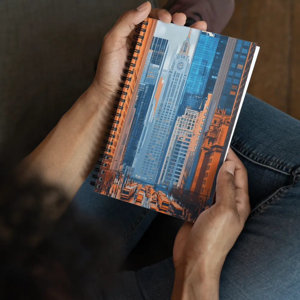 Urban Symphony in Blue and Orange | Spiral Notebook