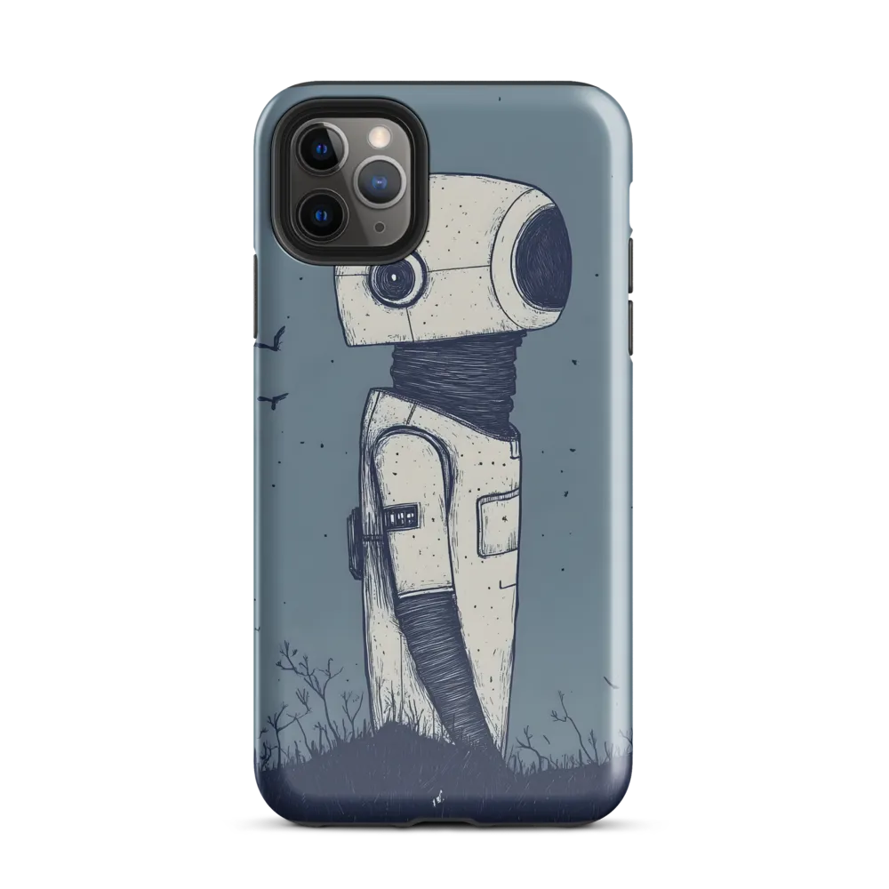 Contemplative Robot in a Barren Landscape | Phone Case |  11 Pro Max | Tough Case | Glossy