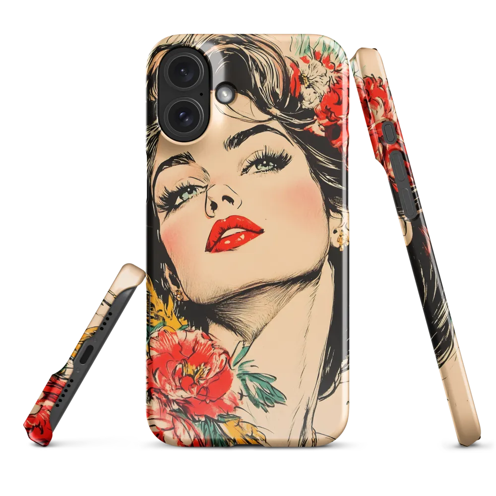 Radiance in Red: A Portrait of Elegance | Phone Case |  16 Plus | Snap Case | Glossy