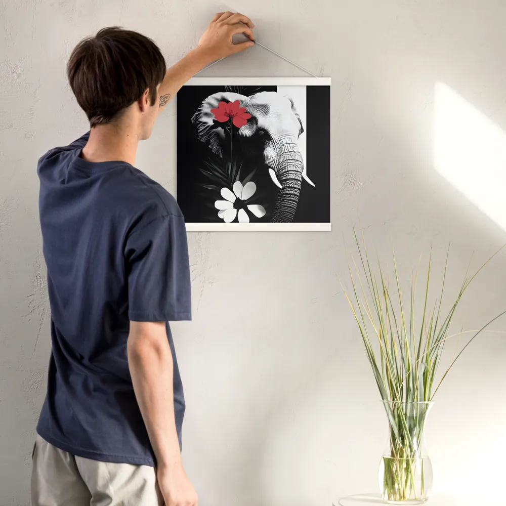 Elephant Harmony | Poster With White Wood Hanger | 16″×16″