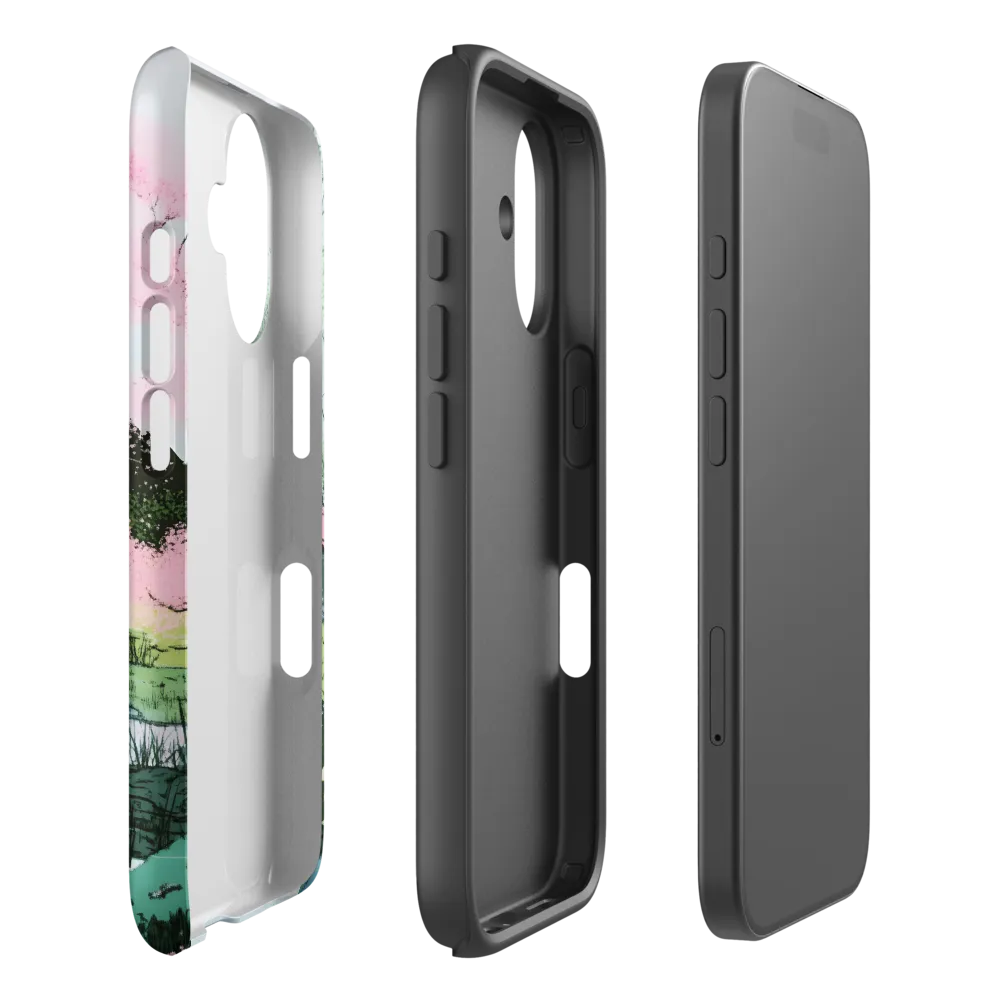 Tranquil Reflections: A Serene Landscape | Phone Case |  16 | Tough Case | Matte