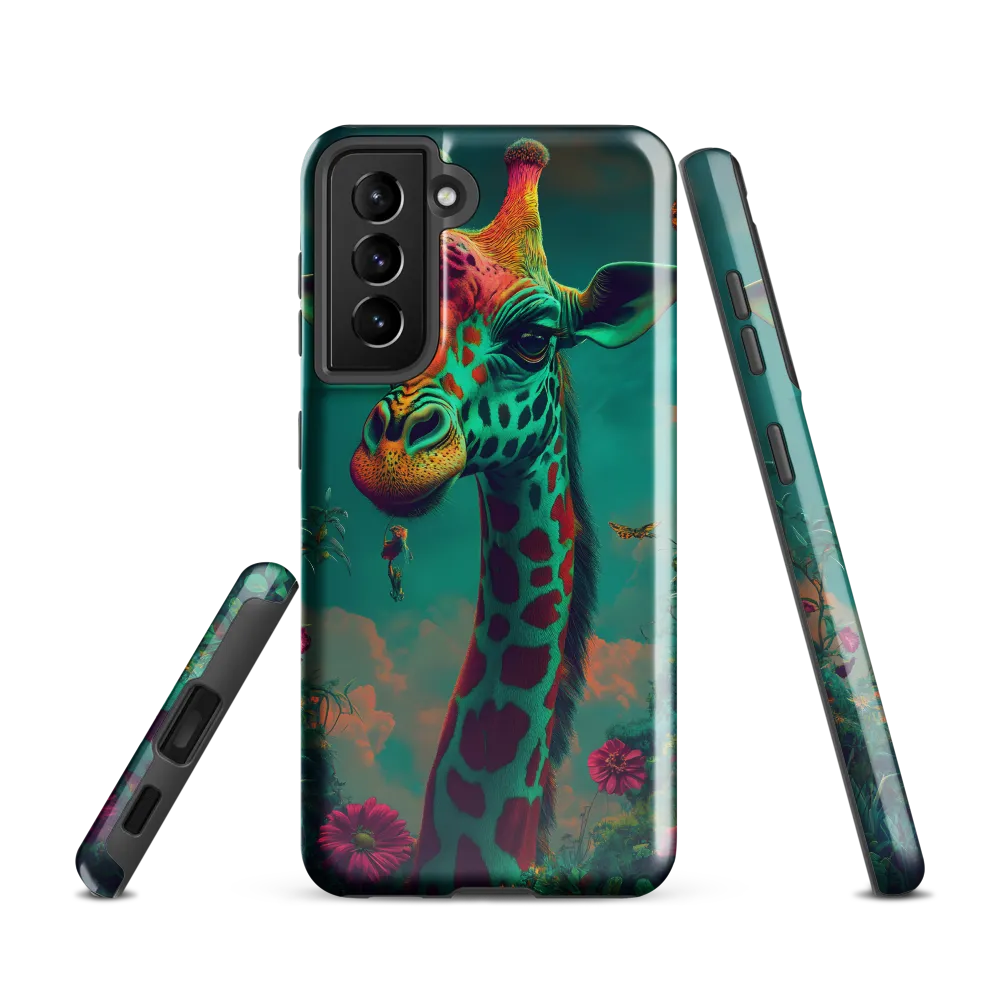 Whimsical Giraffe Among Blossoms | Phone Case |  S21 | Tough Case | Glossy
