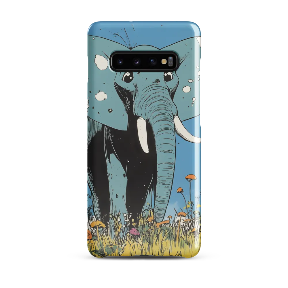 Whimsical Blue Elephant in Bloom | Phone Case |  S10 Plus | Snap Case | Glossy