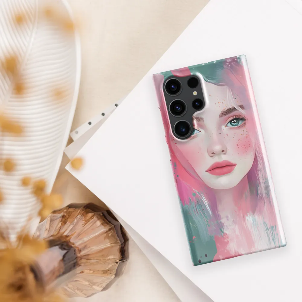 Dreamy Serenity: A Contemporary Portrait | Phone Case |  S23 Ultra | Snap Case | Glossy