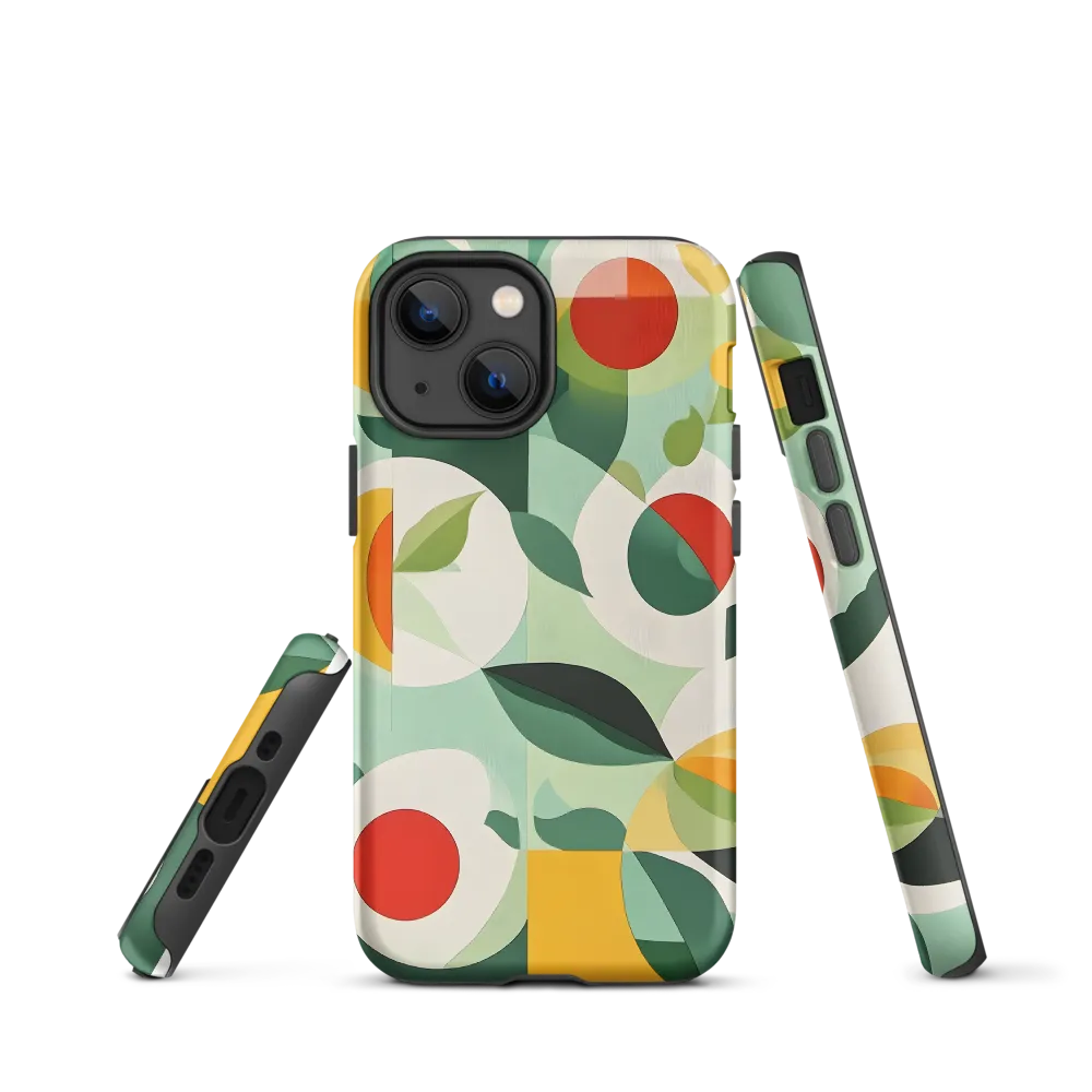 Harmony in Shapes: A Playful Abstract Design | Phone Case |  13 mini | Tough Case | Matte