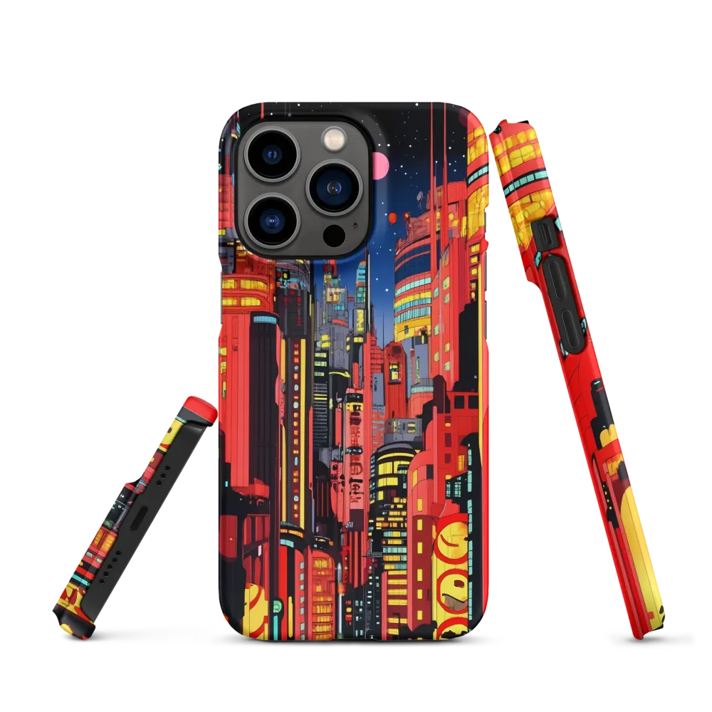 Neon Dreams: A Cyberpunk Cityscape | Phone Case |  13 Pro | Snap Case | Matte