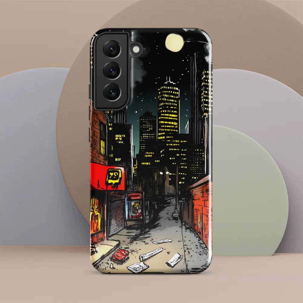 Nocturnal Cityscape: The Hidden Alley | Phone Case |  S22 Plus | Tough Case | Glossy