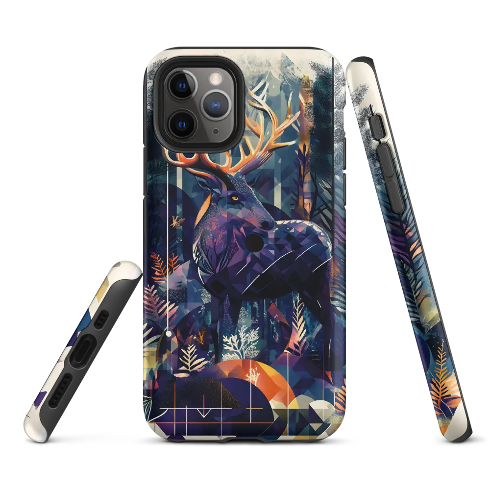 Majestic Serenity: A Geometric Forest Encounter | Phone Case |  11 Pro | Tough Case | Matte