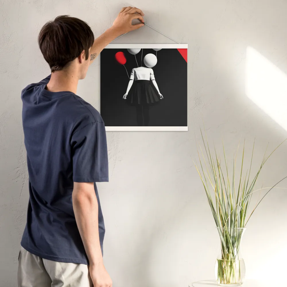 Suspended in Mystery | Poster With White Wood Hanger | 16″×16″