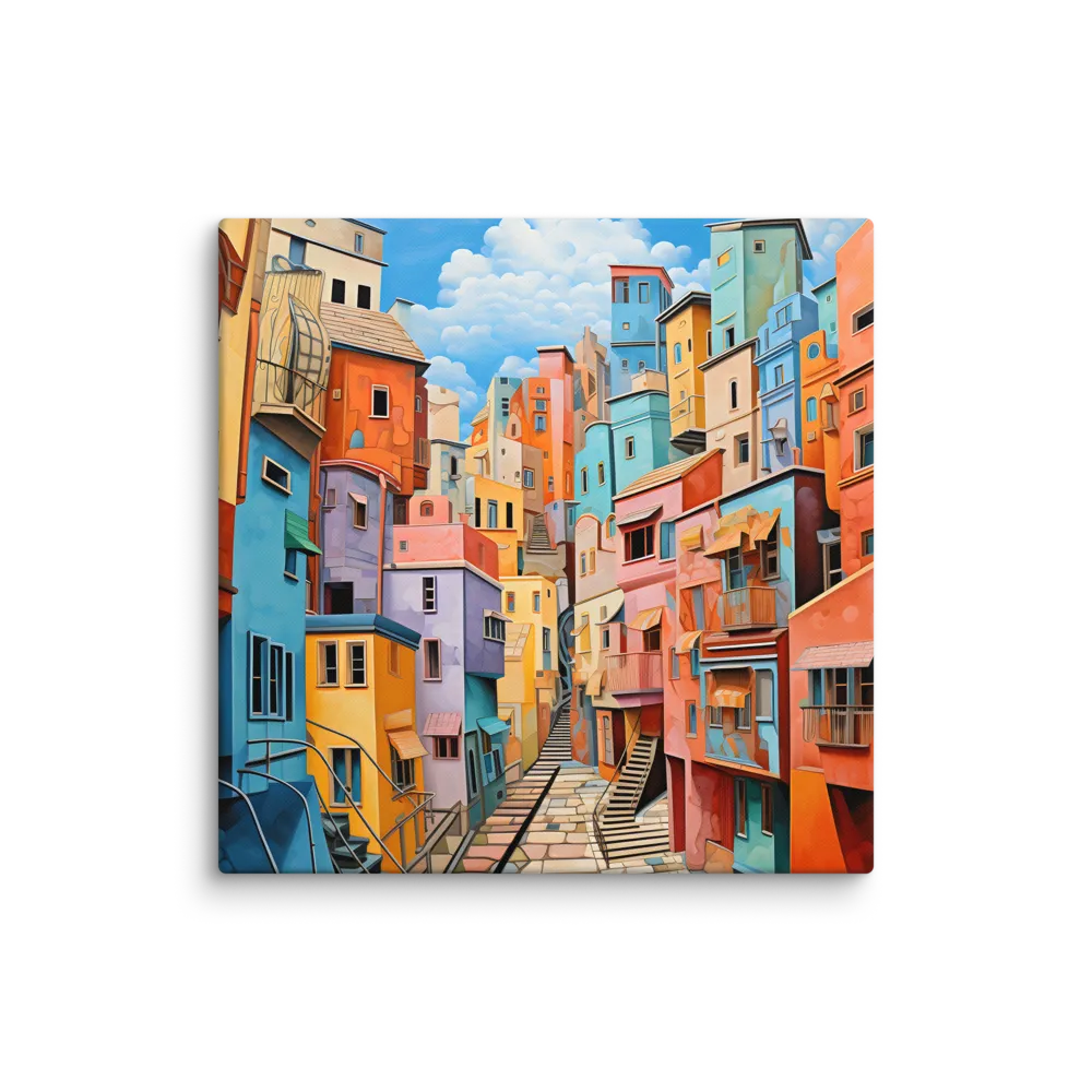 Vibrant Cityscape: A Kaleidoscope of Colors | Canvas | 28″×28″