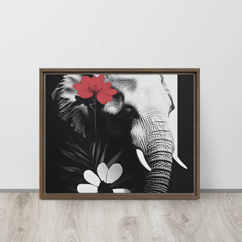 Elephant Harmony | Canvas with Brown Frame | 16″×20″