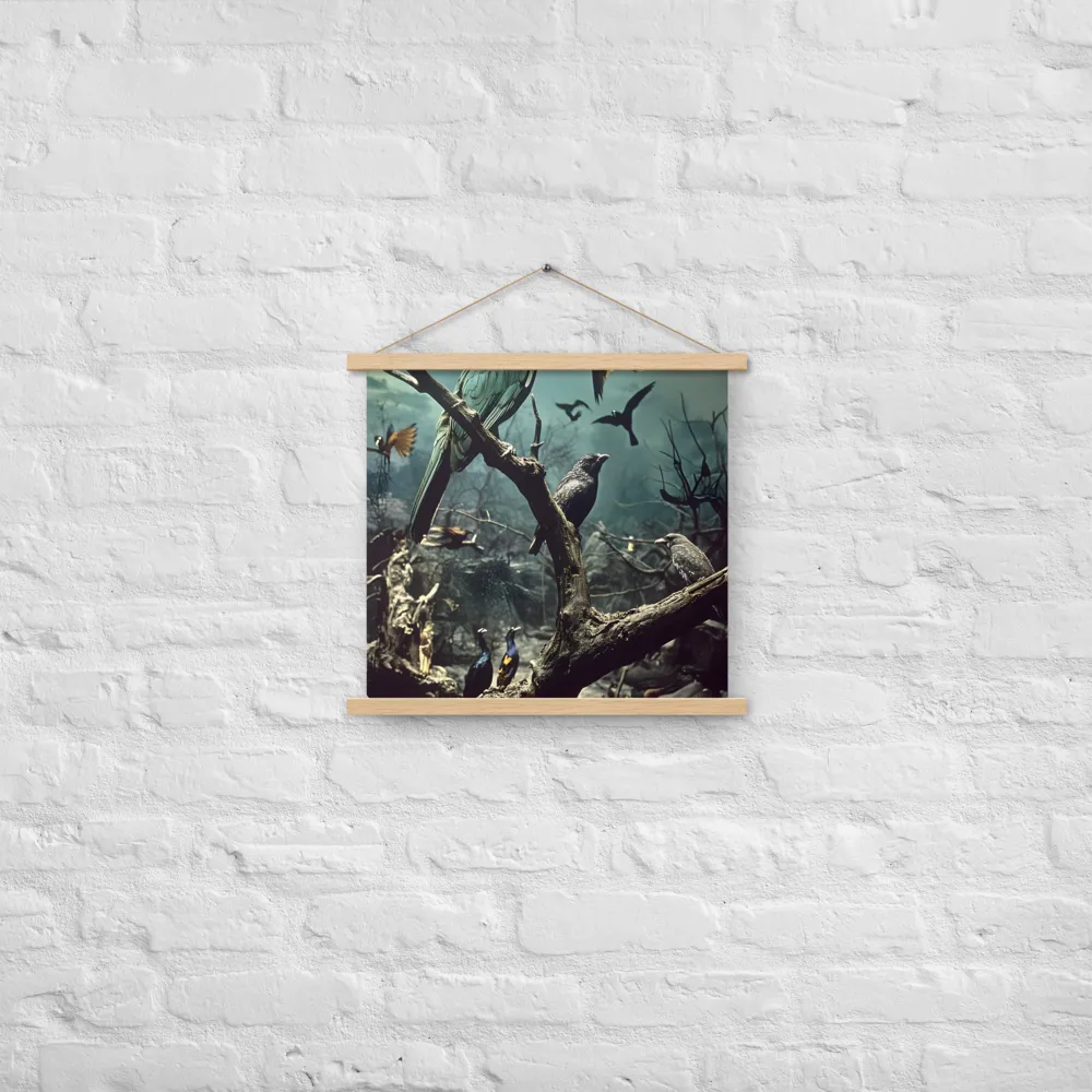 Whispers of the Avian Realm | Poster With Oak Wood Hanger | 18″×18″