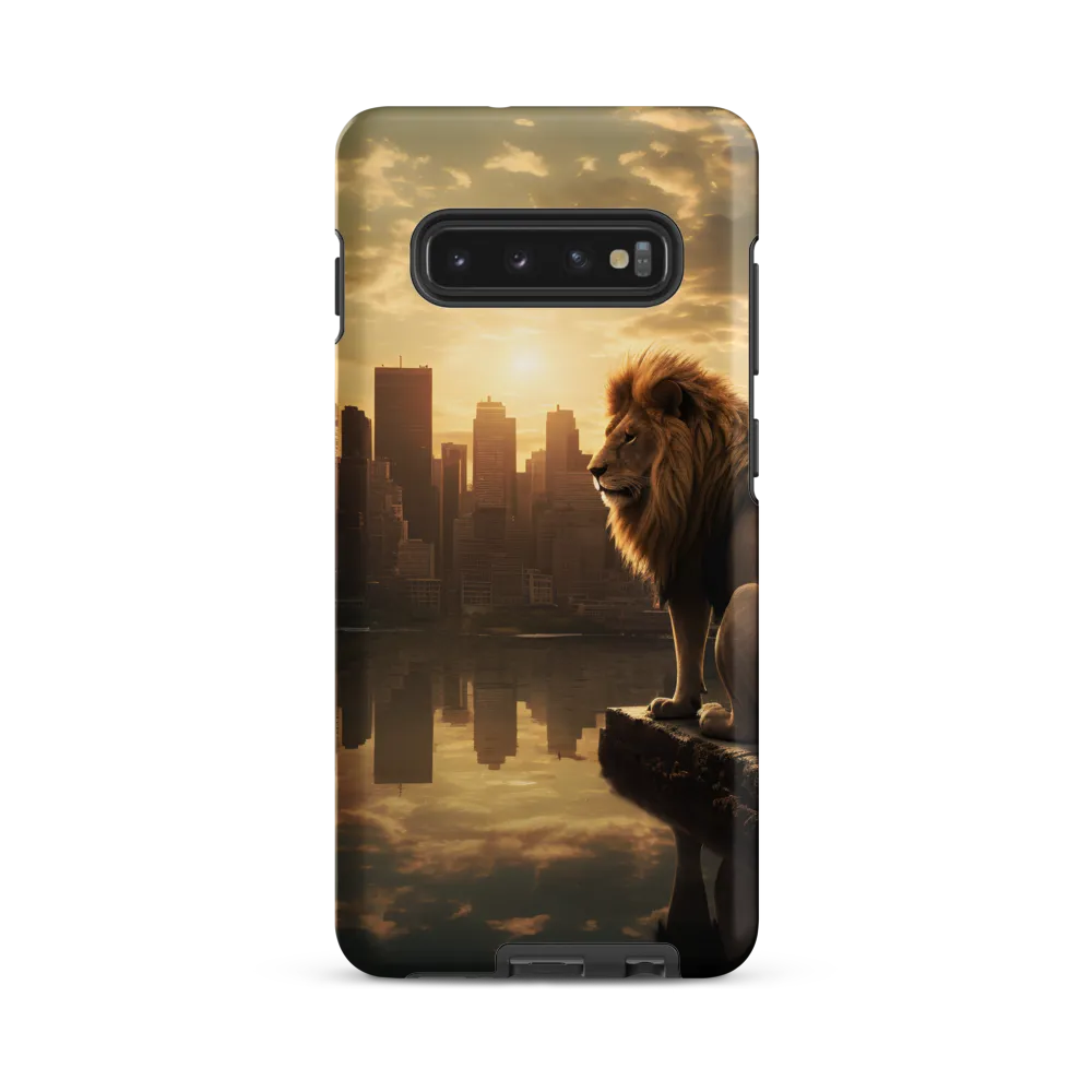 The Lion's Gaze Over the Urban Symphony