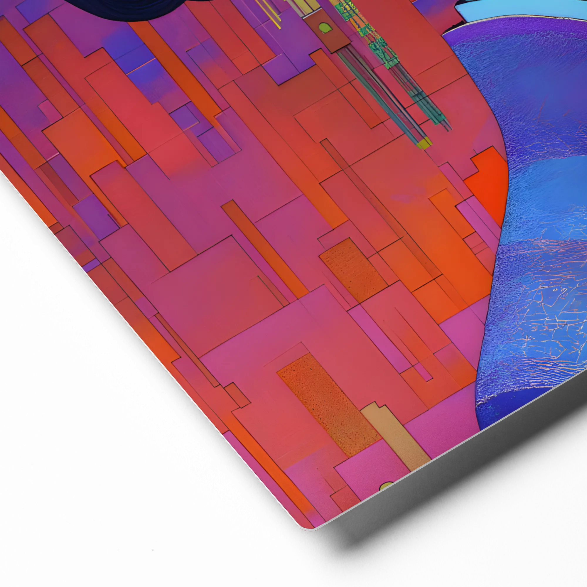 Cyberpunk Ukiyo-e Geisha 
 Metal Print | 12″x 12″