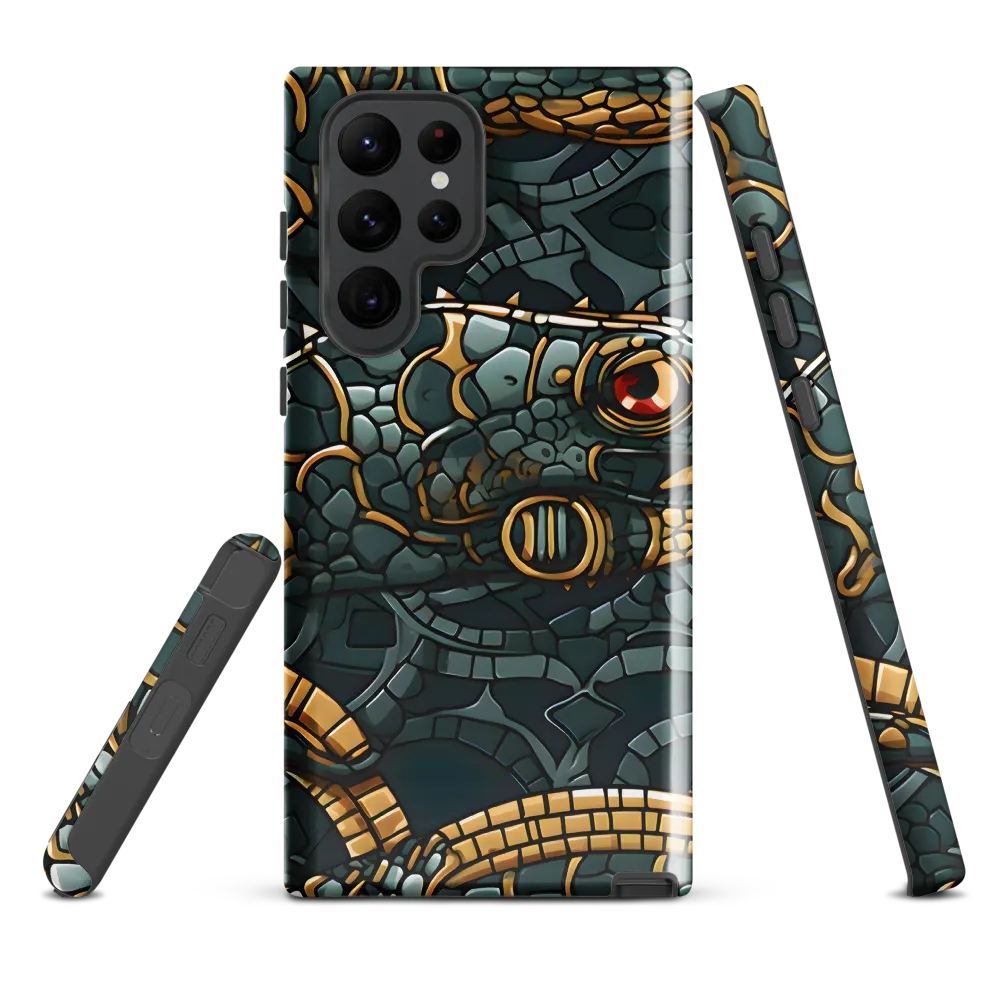 Reptilian Elegance: A Digital Art Nouveau Tapestry