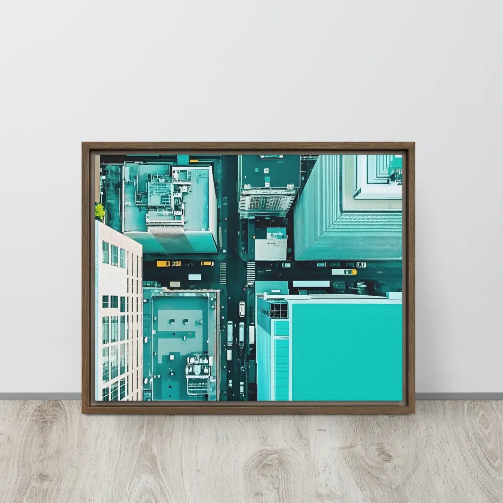 Urban Geometry: Aerial Perspective | Canvas with Brown Frame | 16″×20″