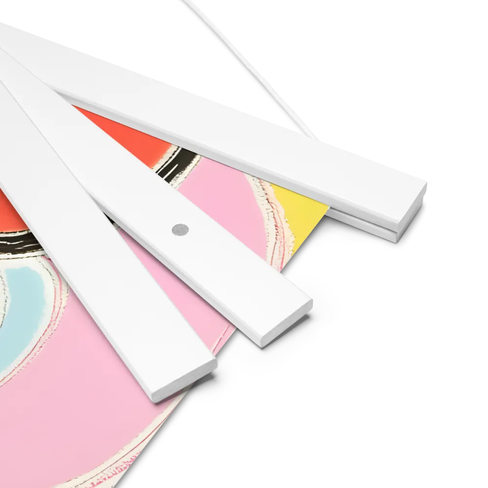 Whimsical Portrait in Colorful Abstraction | Poster With White Wood Hanger | 14″×14″