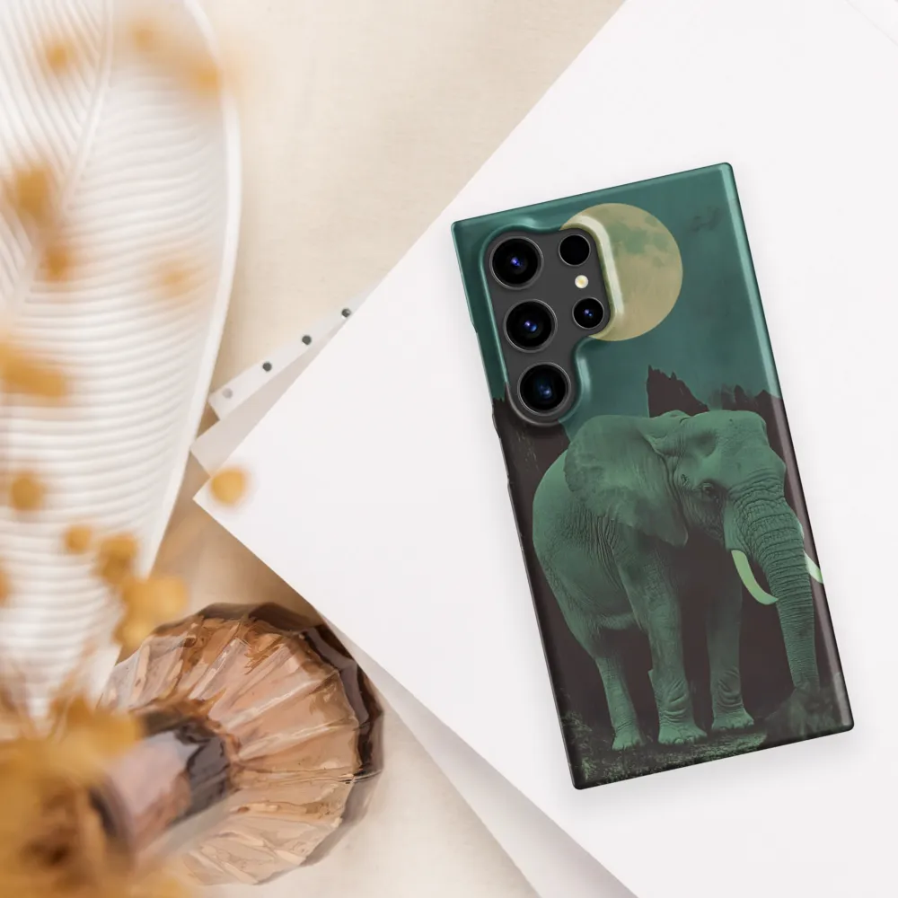Ethereal Presence: Elephant Under a Full Moon