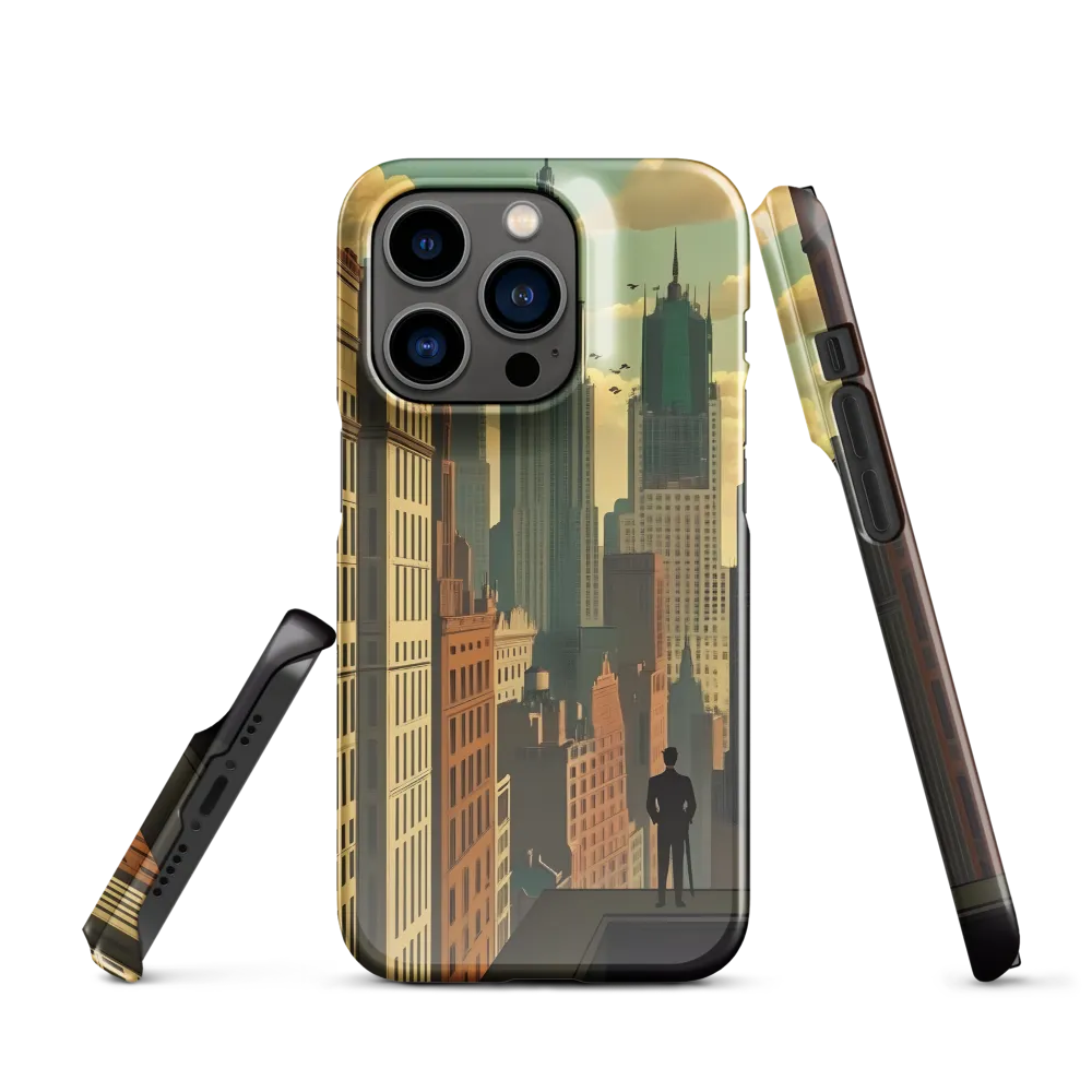 Urban Dreams: A Silhouette in Art Deco Cityscape