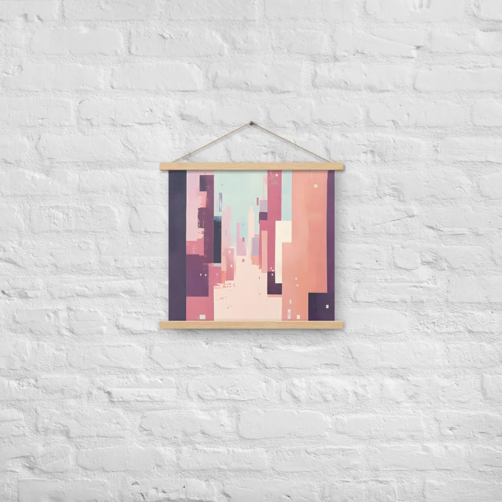 Tranquil Cityscape | Poster With Oak Wood Hanger | 18″×18″