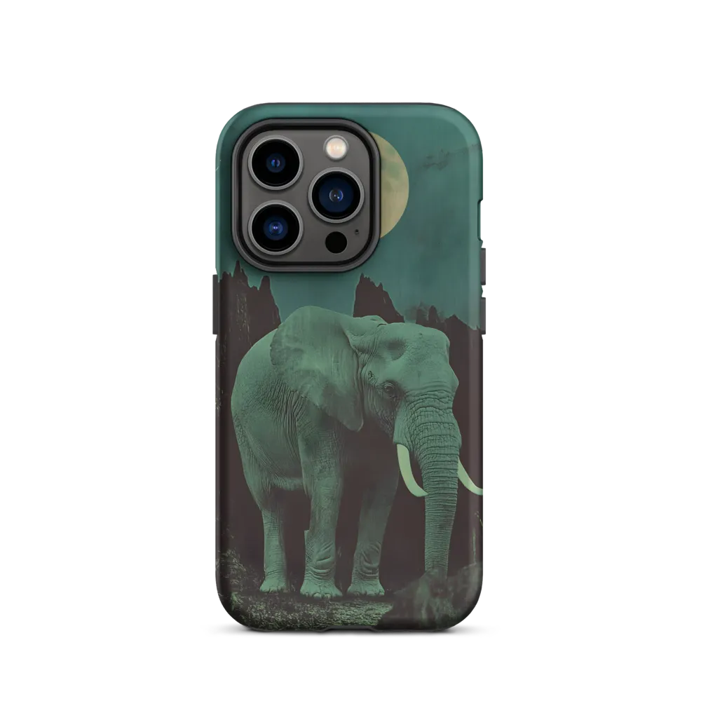 Ethereal Presence: Elephant Under a Full Moon | Phone Case |  14 Pro | Tough Case | Matte