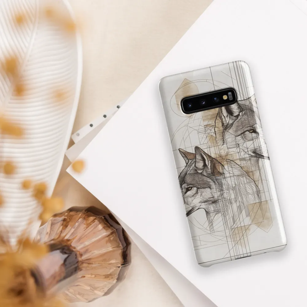 Geometric Harmony: The Essence of Wolves | Phone Case |  S10 Plus | Snap Case | Glossy