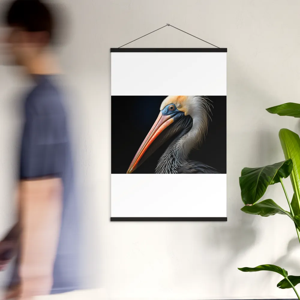 Majestic Portrait of a Pelican | Poster With Black Wood Hanger | 24″×36″