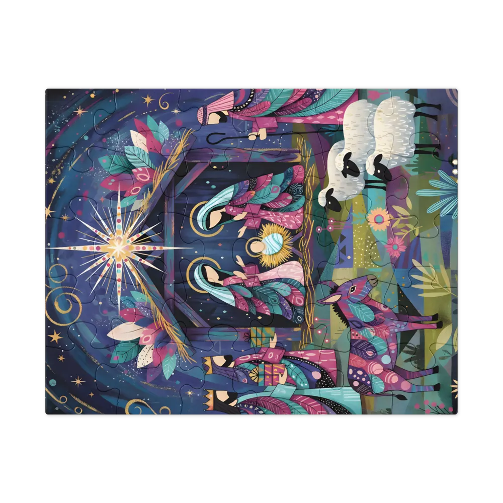 Starry Nativity 
 Jigsaw Puzzle in Tin Box