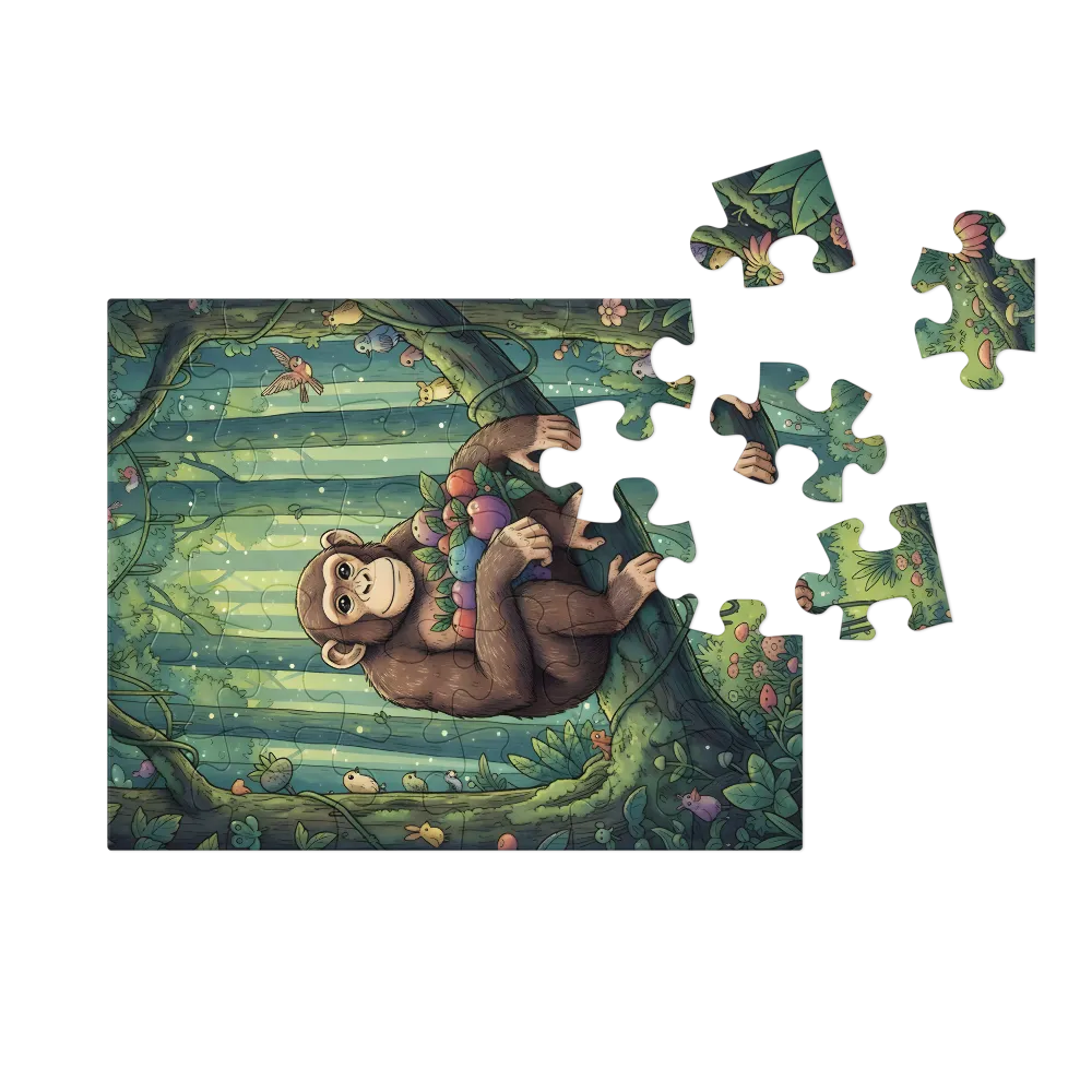 Forest Chimp 
 Jigsaw Puzzle in Tin Box