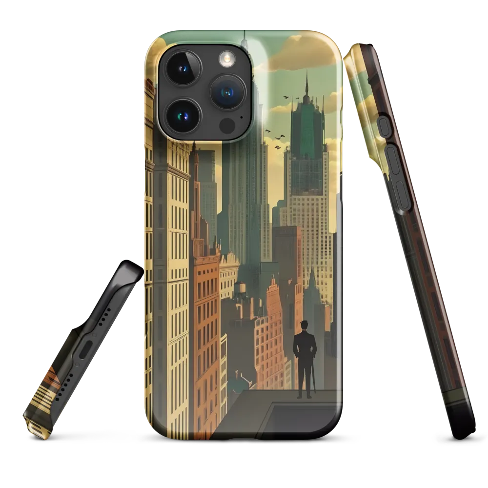 Urban Dreams: A Silhouette in Art Deco Cityscape
