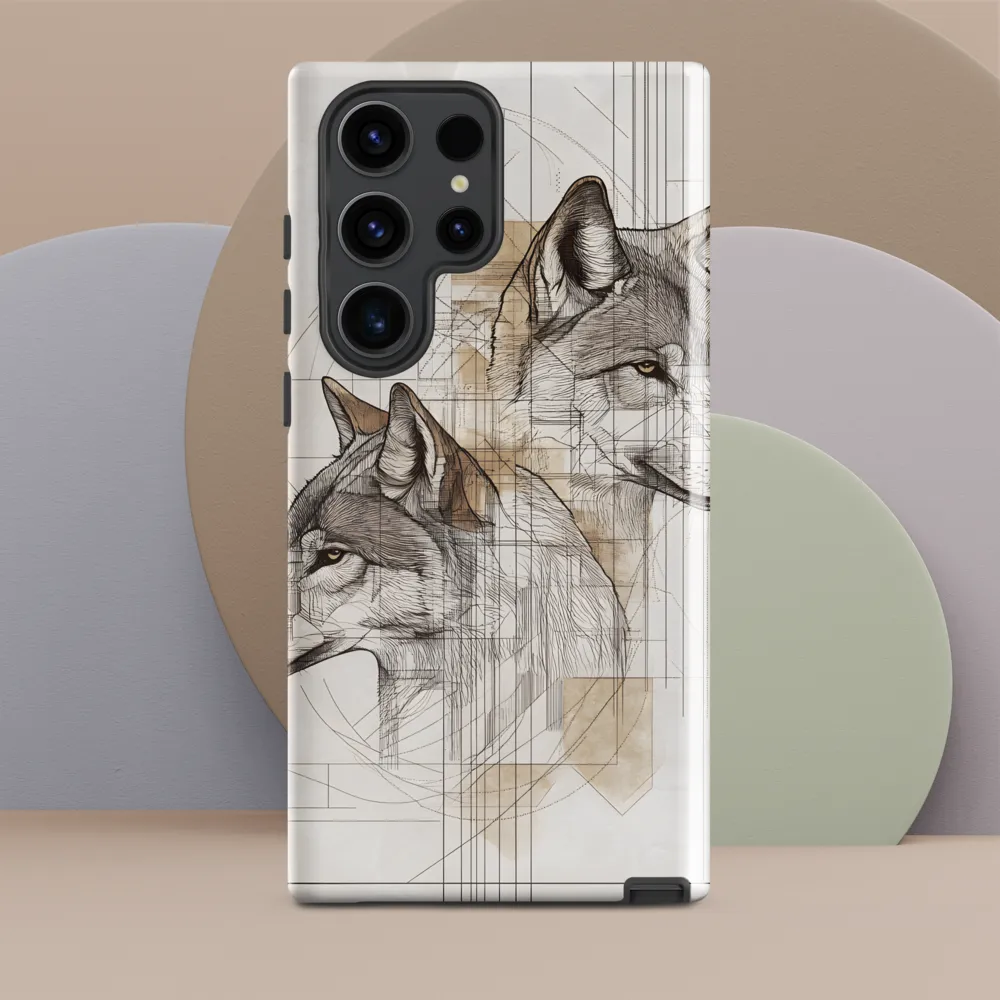 Geometric Harmony: The Essence of Wolves | Phone Case |  S23 Ultra | Tough Case | Glossy