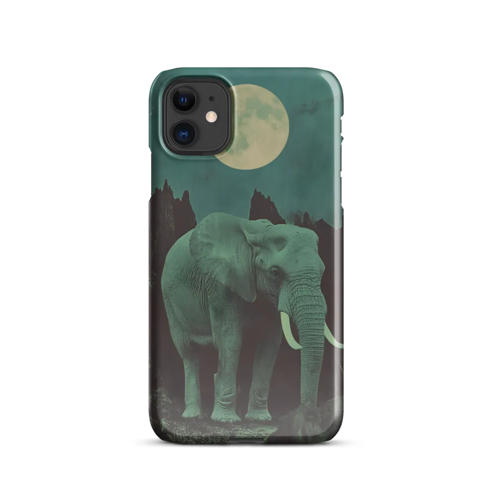 Ethereal Presence: Elephant Under a Full Moon | Phone Case |  11 | Snap Case | Glossy