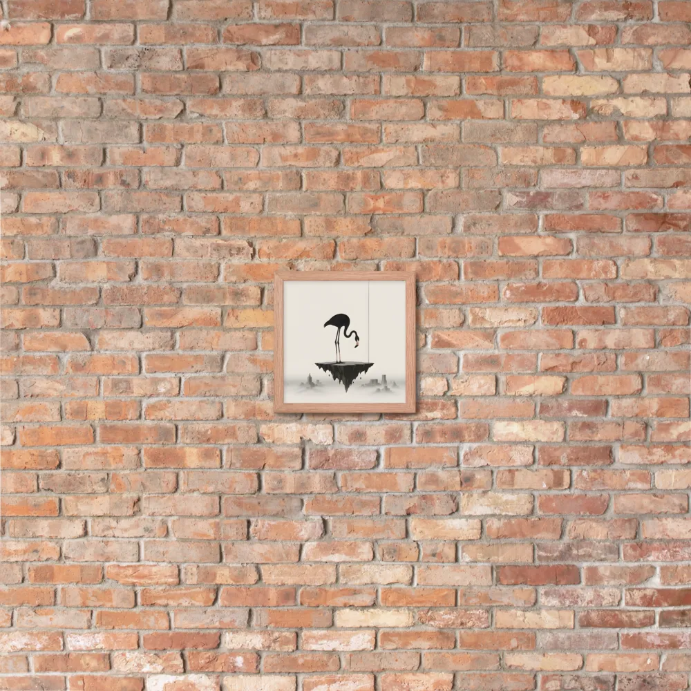 Floating Flamingo 
 Poster with Red oak Frame | 10″x 10″