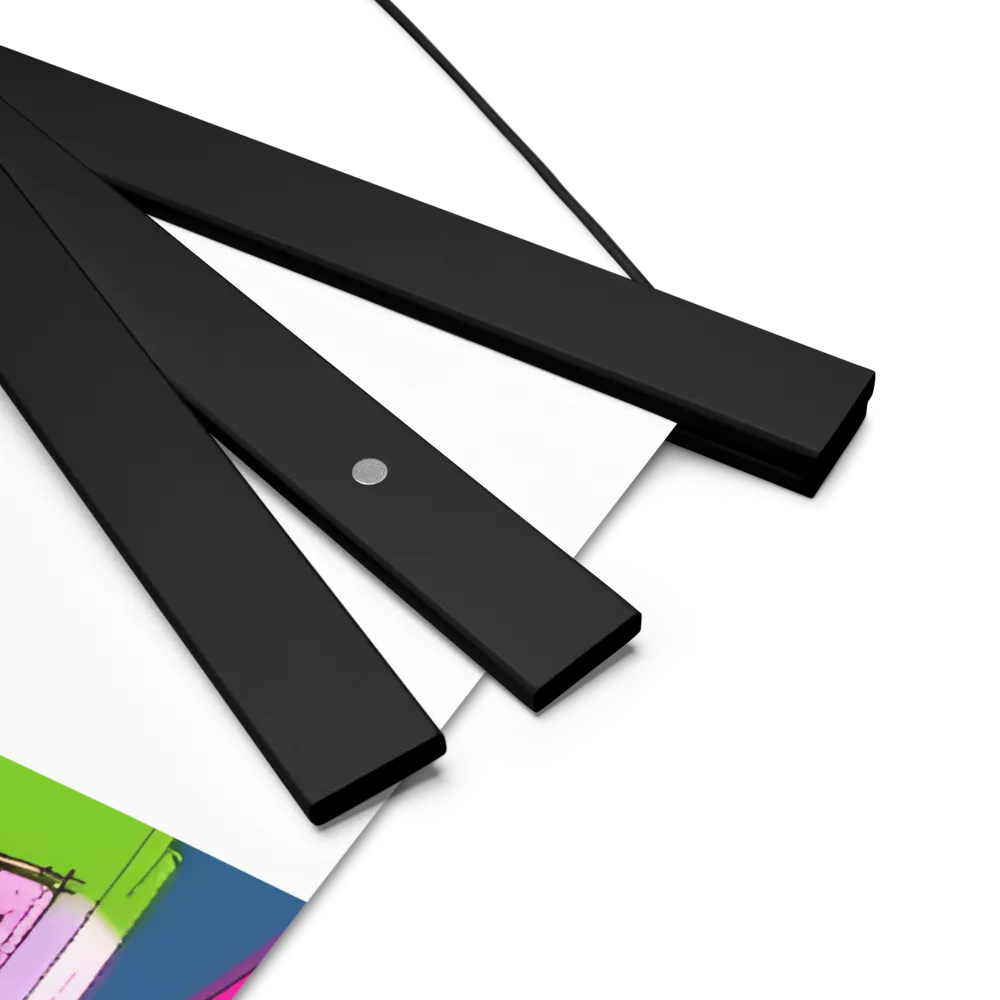 Futuristic Cityscape with Floating Structures | Poster With Black Wood Hanger | 18″×24″