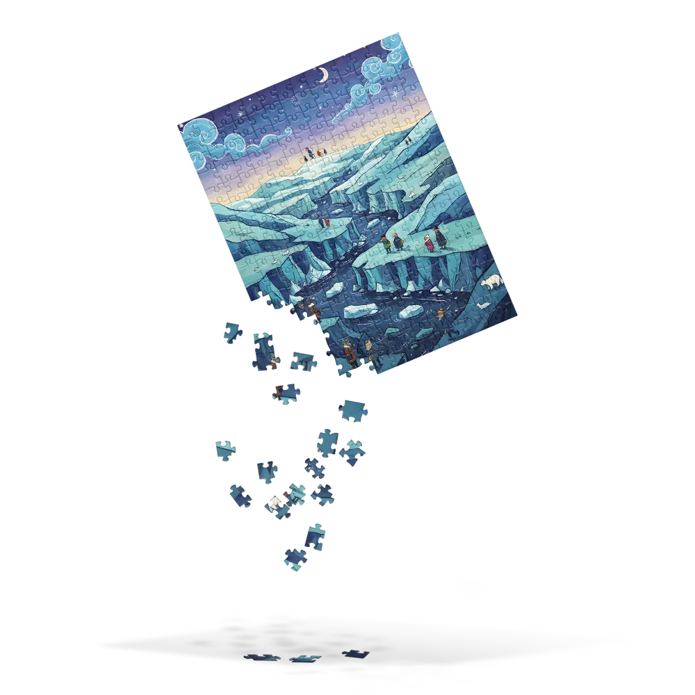 Moonlit Arctic Walk 
 Jigsaw Puzzle