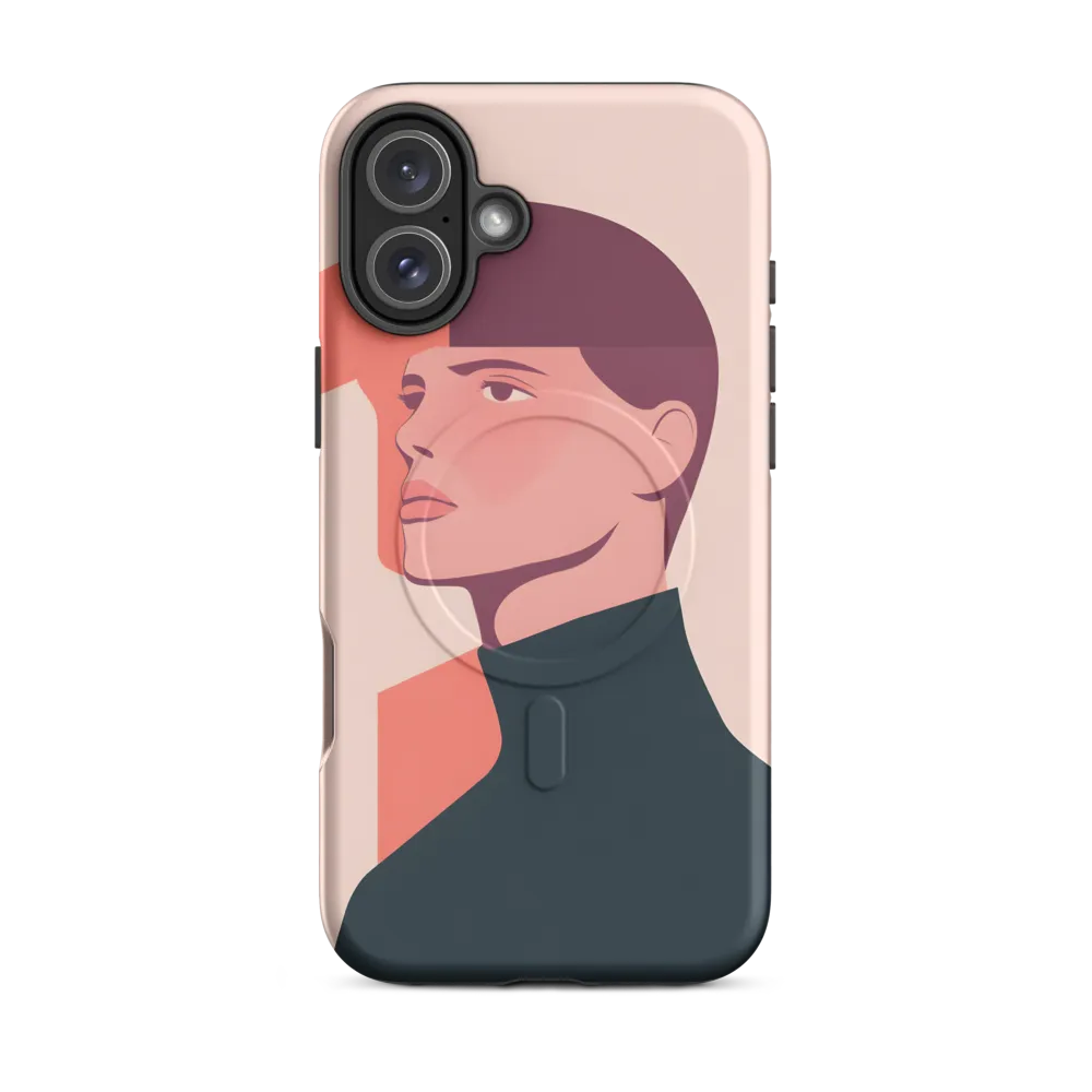 Contemplative Portrait in Minimalism | Phone Case |  16 Plus | MagSafe® Tough Case | Matte