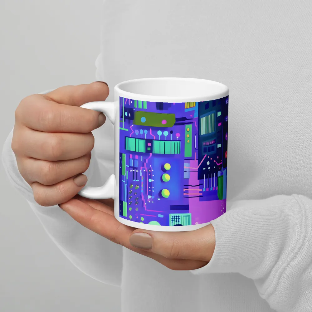 Futuristic Cityscape: A Digital Dream | Mug with White inside | 11 oz