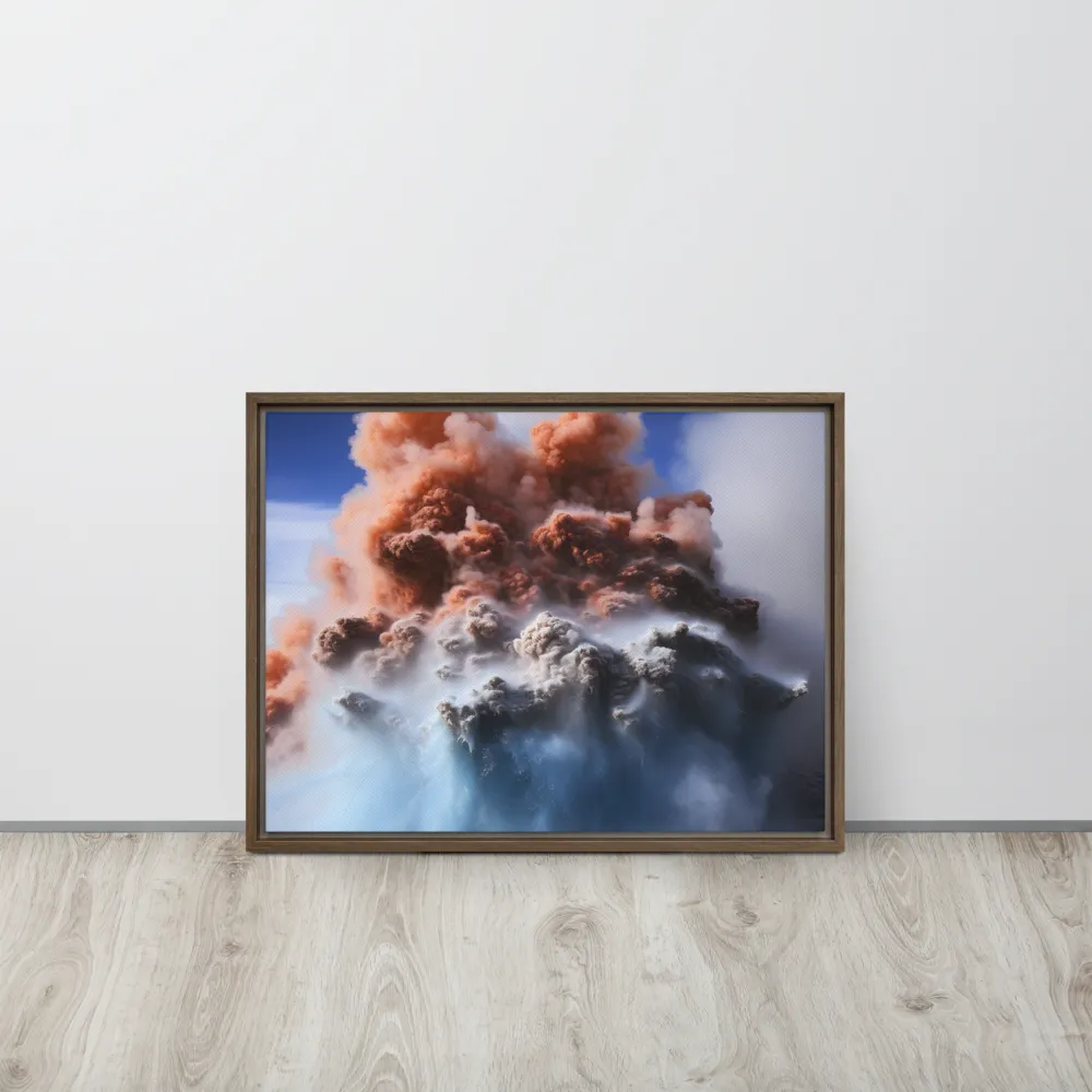 Eruption of Elements | Canvas with Brown Frame | 18″×24″