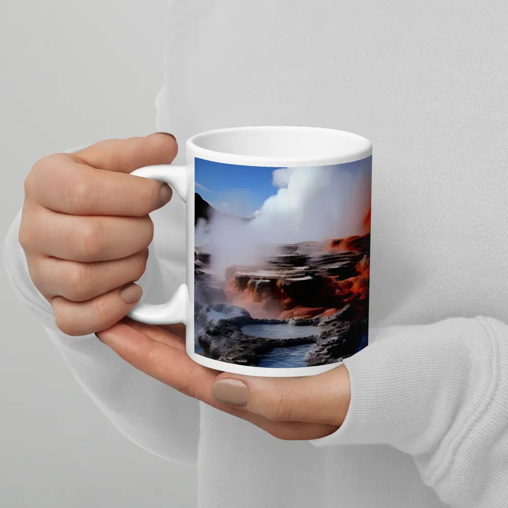 Nature's Fury: The Volcano's Expression | Mug with White inside | 11 oz