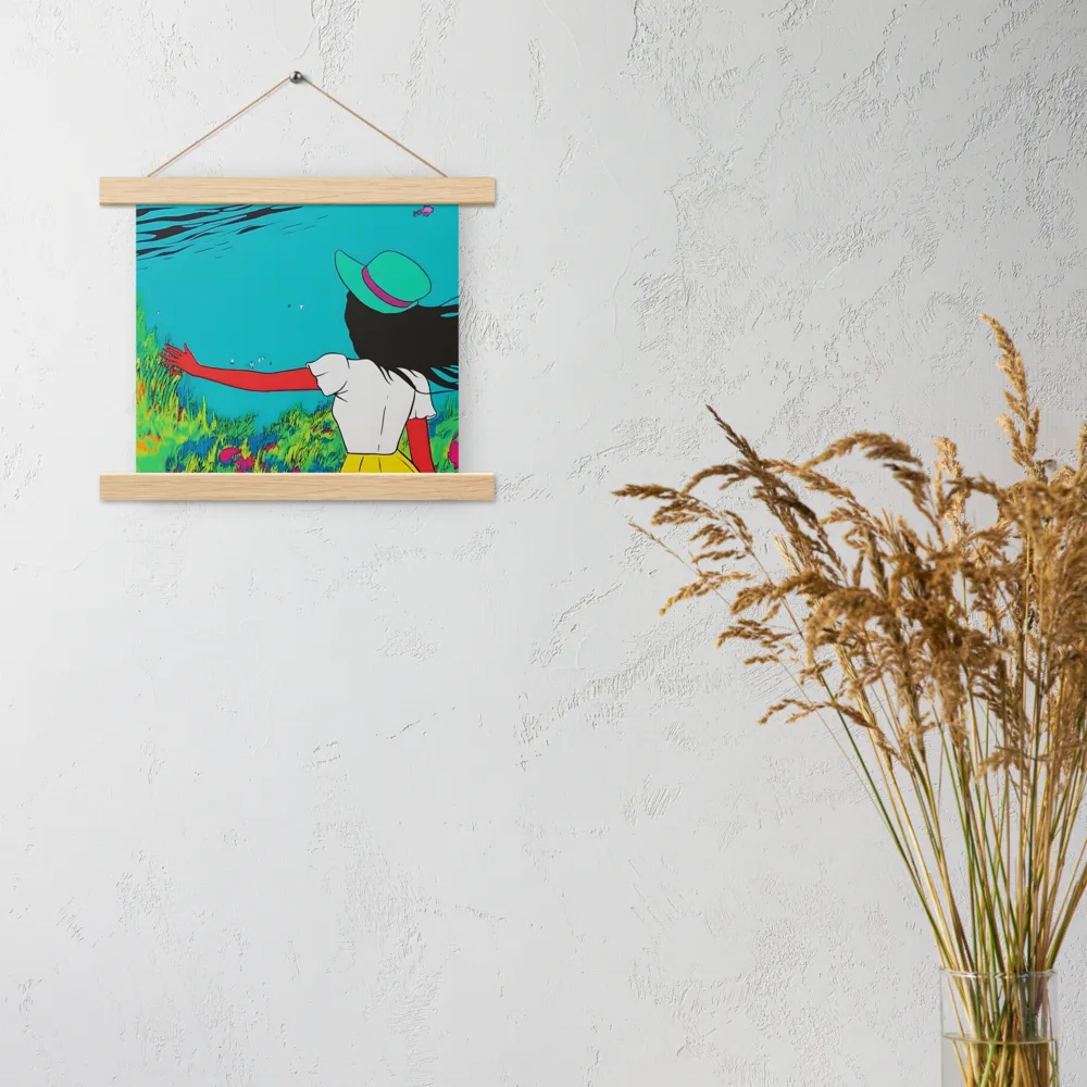 Whimsical Encounter | Poster With Oak Wood Hanger | 10″×10″
