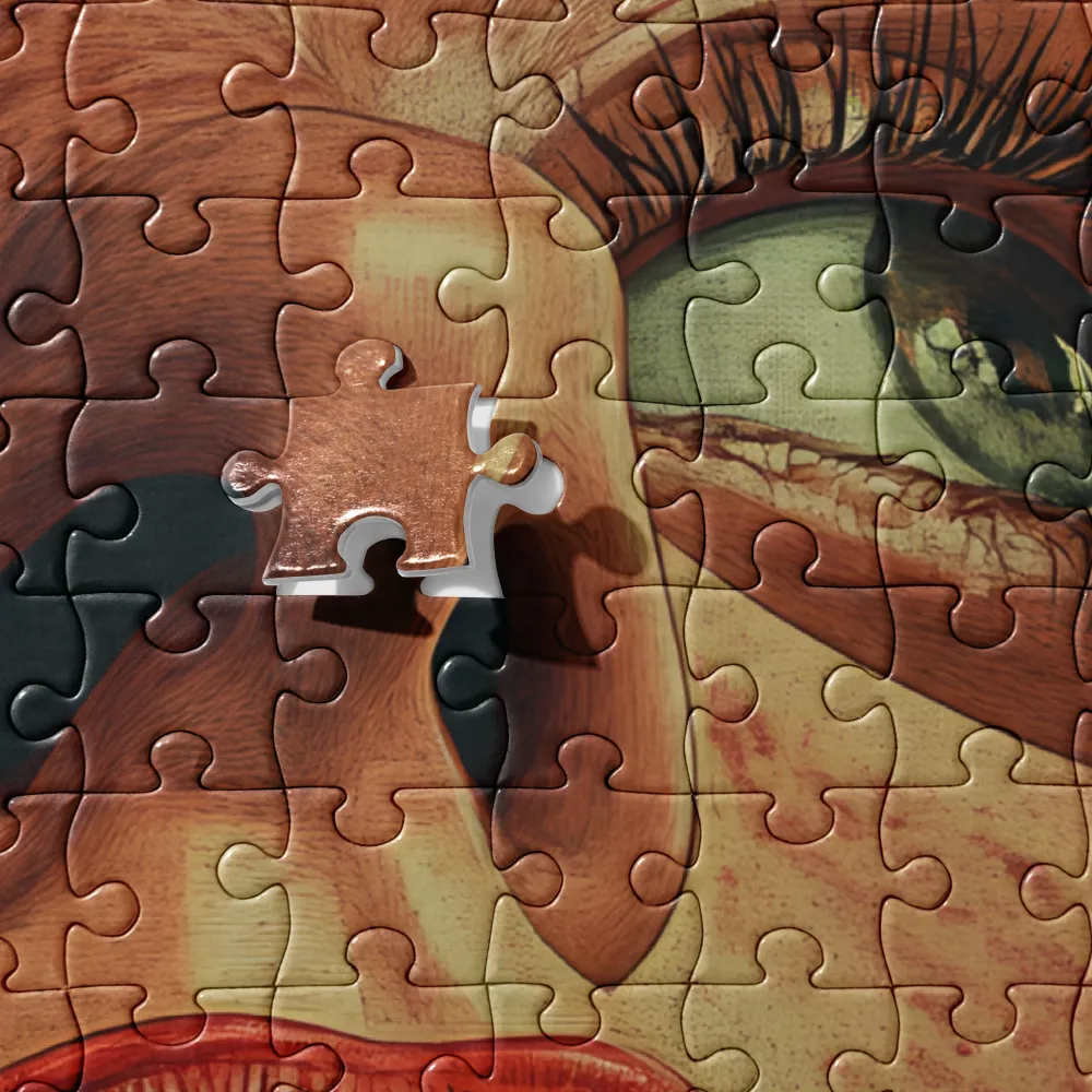 Red Intensity: A Portrait of Elegance | Jigsaw Puzzle | 252 pieces