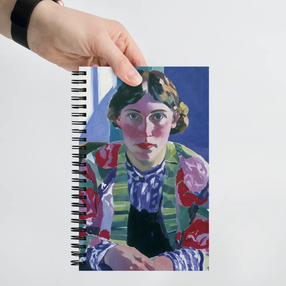 Vibrant Gaze: A Modernist Portrait | Spiral Notebook