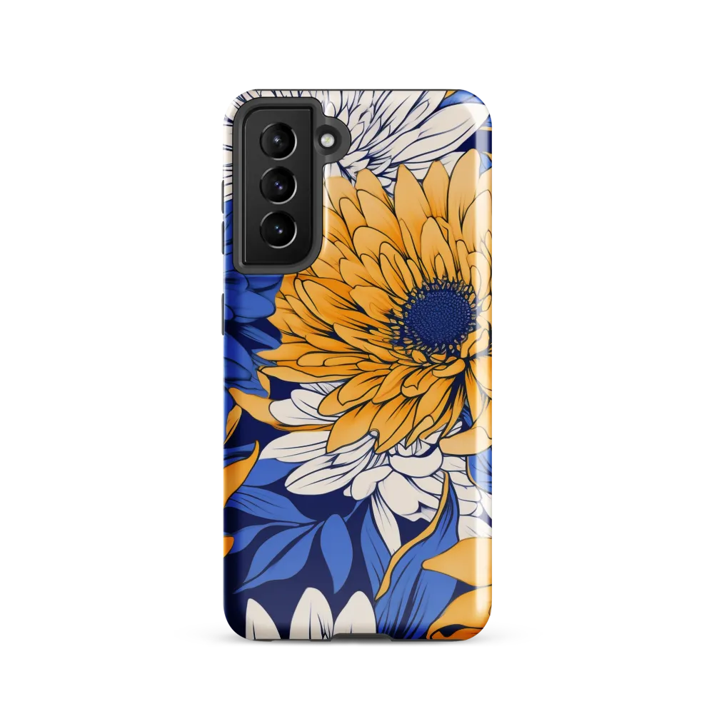 Floral Harmony in Blue and Yellow